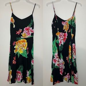 Black floral print dress